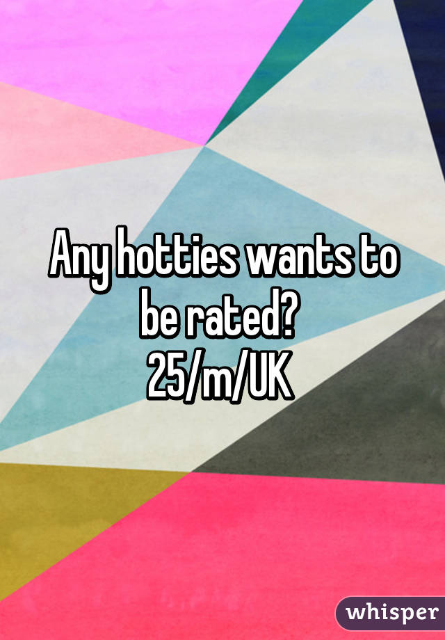 Any hotties wants to be rated? 
25/m/UK 
