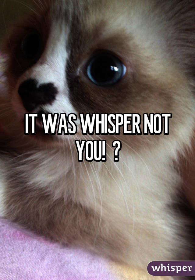 IT WAS WHISPER NOT YOU!  ☺