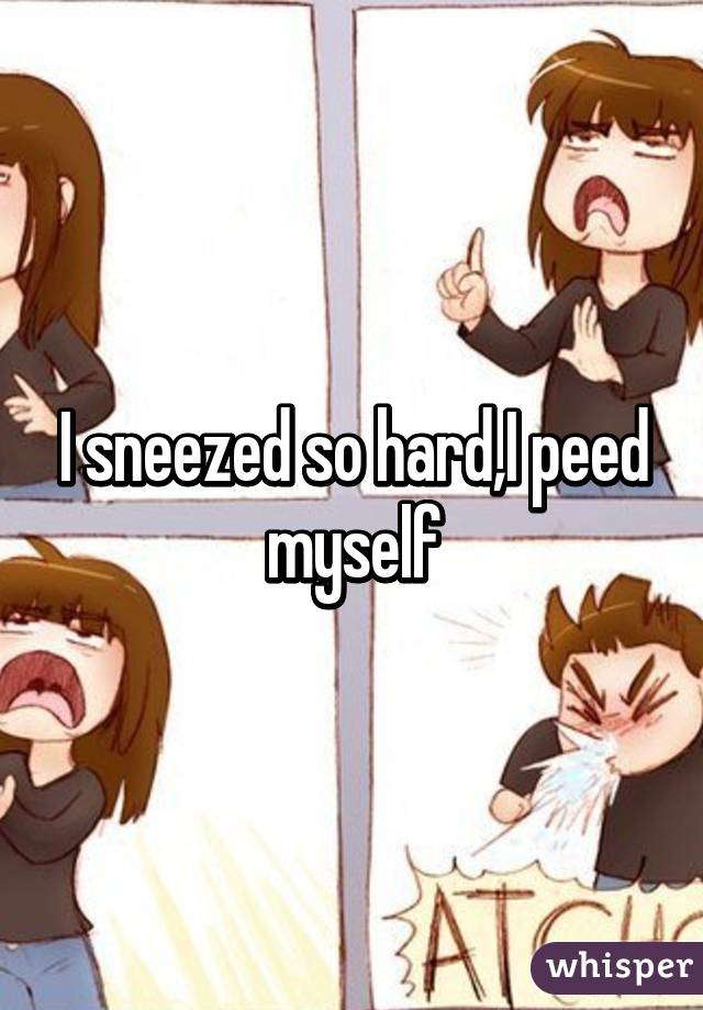 I sneezed so hard,I peed myself