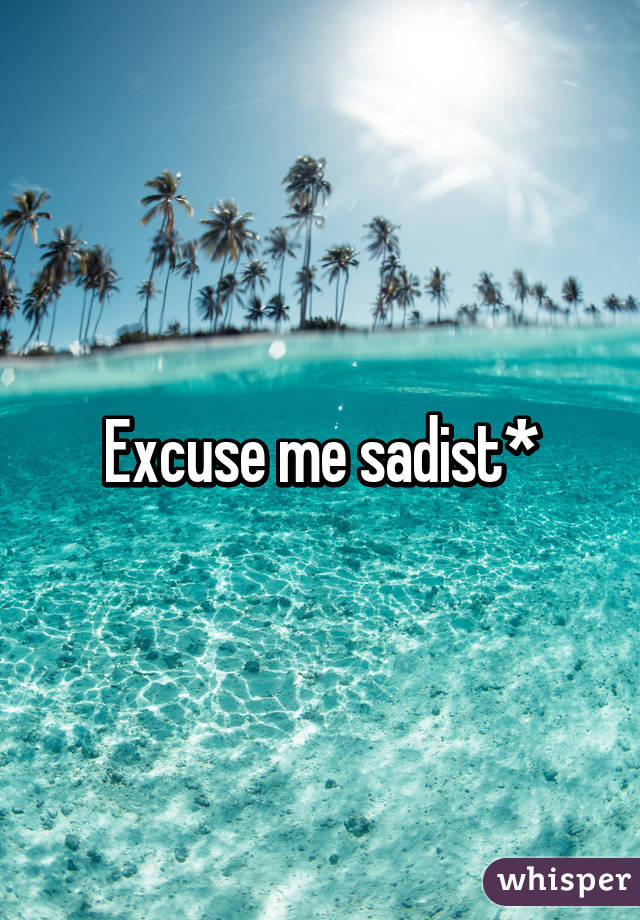 Excuse me sadist*