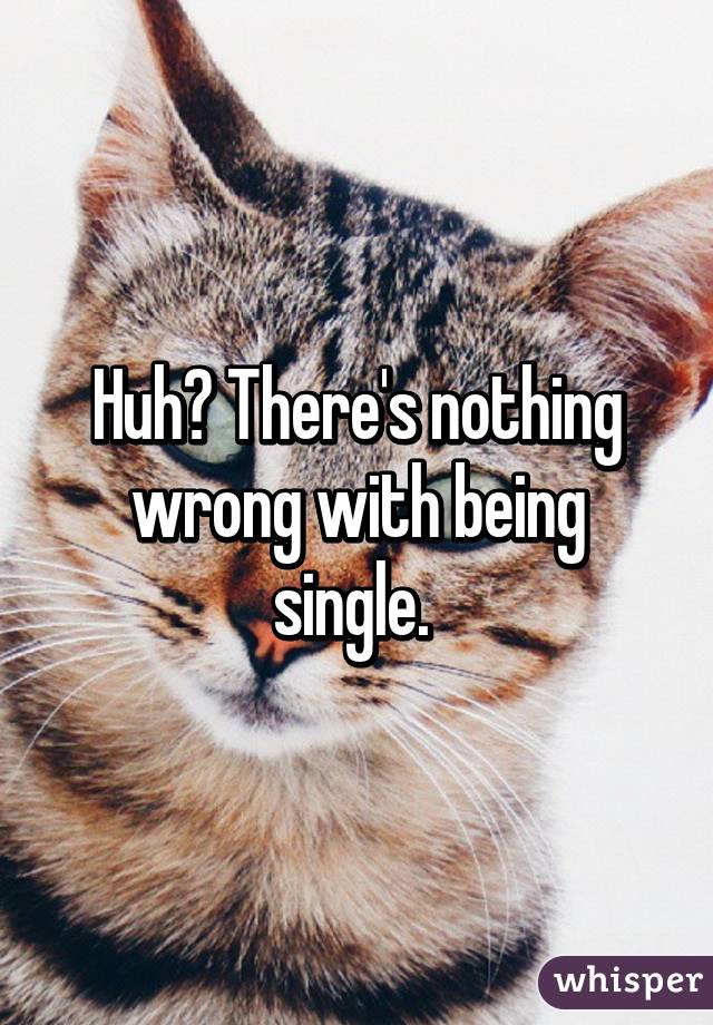 Huh? There's nothing wrong with being single. 