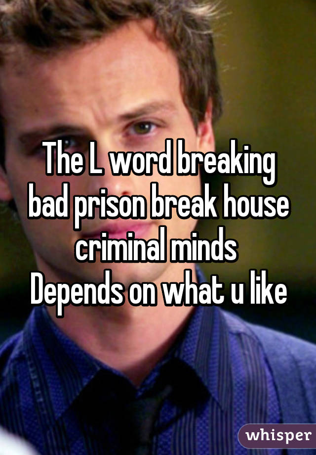 The L word breaking bad prison break house criminal minds 
Depends on what u like