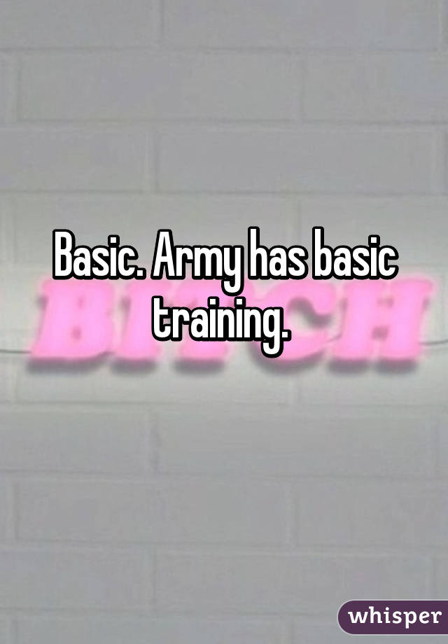 Basic. Army has basic training. 
