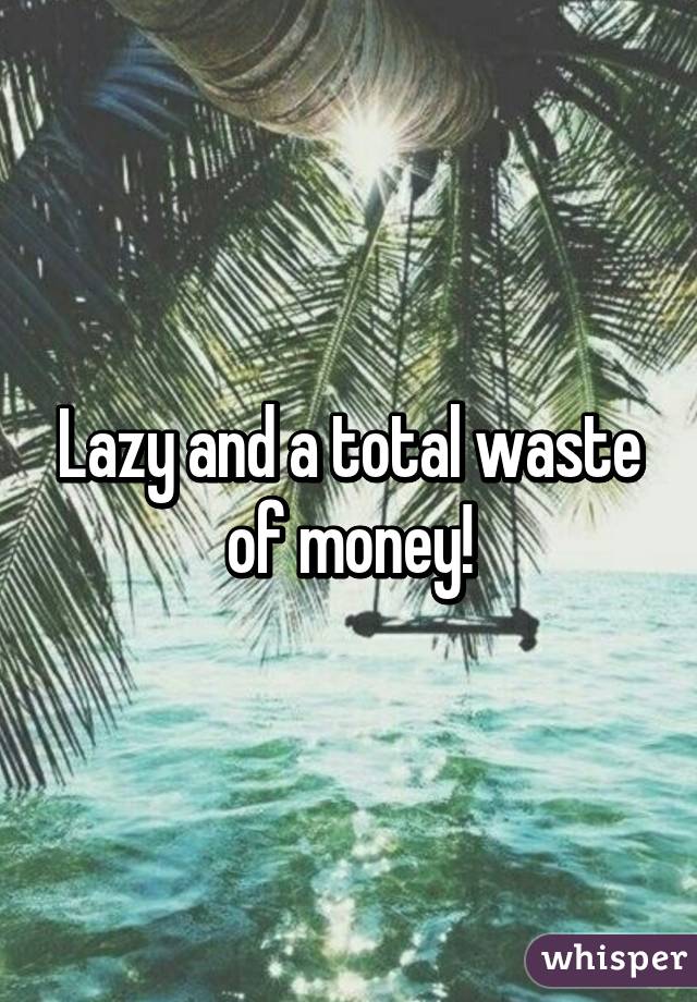 Lazy and a total waste of money!