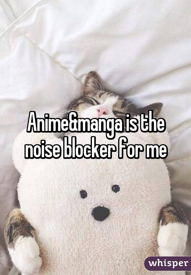 Anime&manga is the noise blocker for me