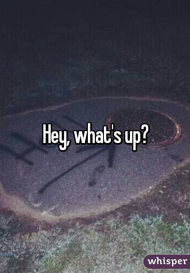 Hey, what's up?