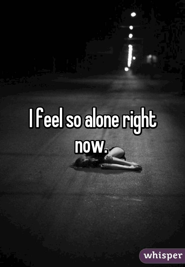 I feel so alone right now. 