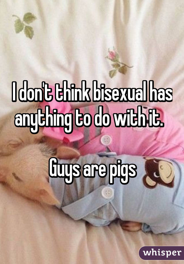 I don't think bisexual has anything to do with it.  

Guys are pigs