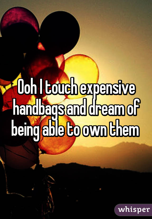 Ooh I touch expensive handbags and dream of being able to own them 