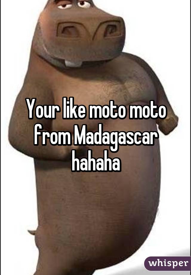 Your like moto moto from Madagascar hahaha