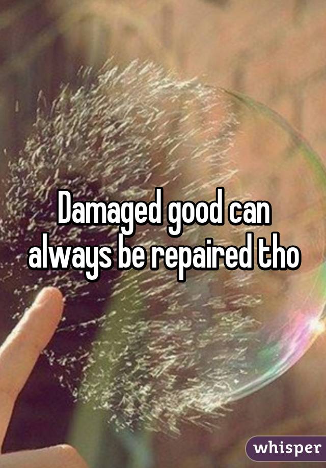 Damaged good can always be repaired tho