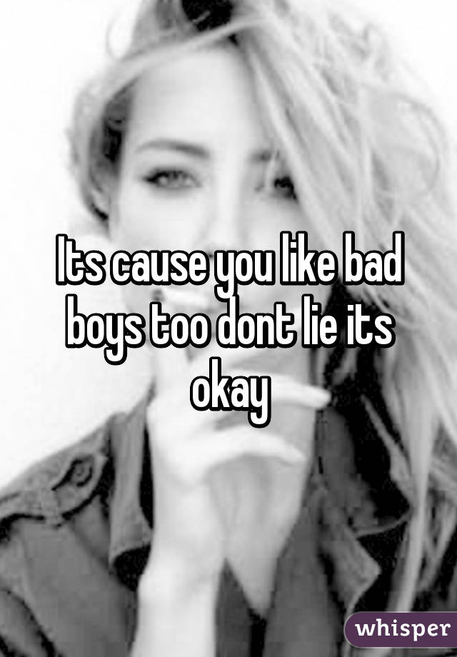 Its cause you like bad boys too dont lie its okay