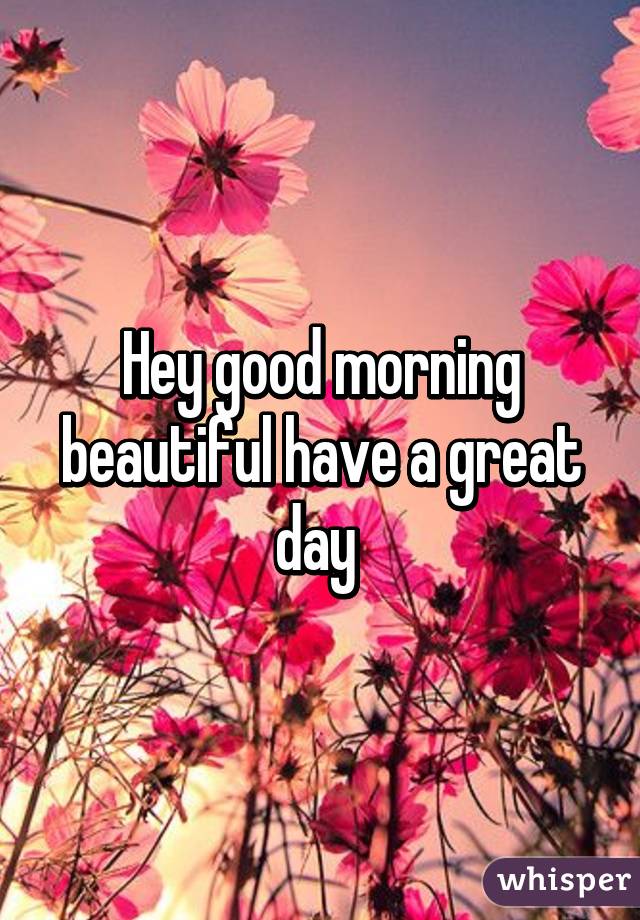 Hey good morning beautiful have a great day 
