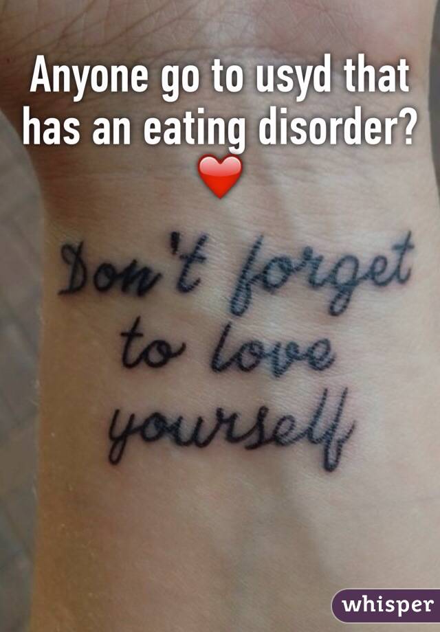 Anyone go to usyd that has an eating disorder?
❤️