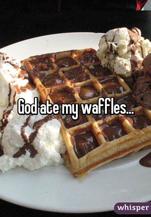 God ate my waffles...