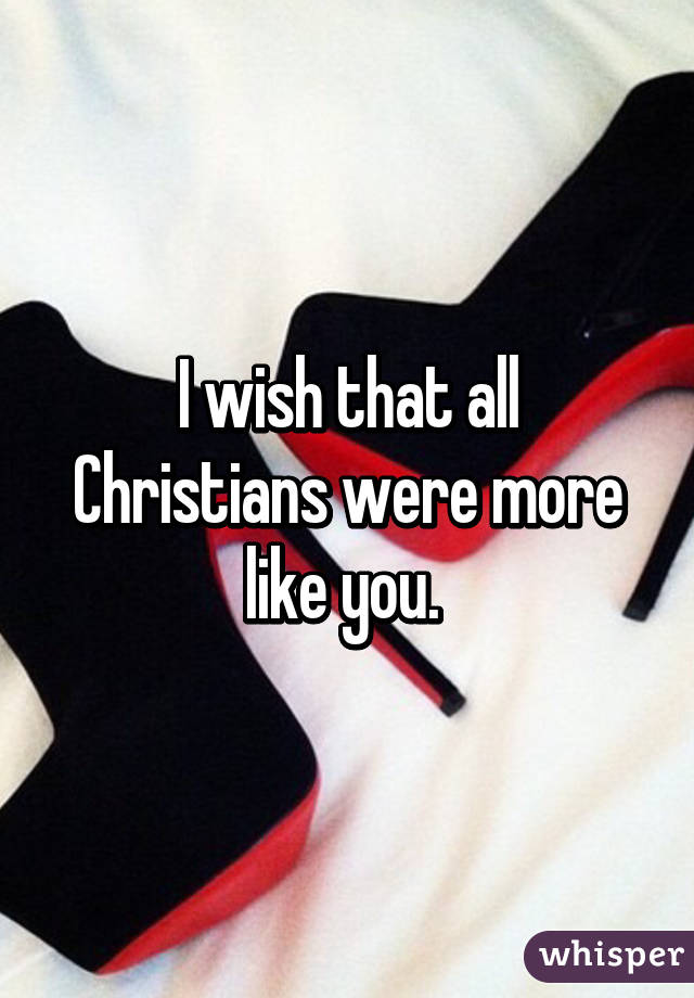 I wish that all Christians were more like you. 