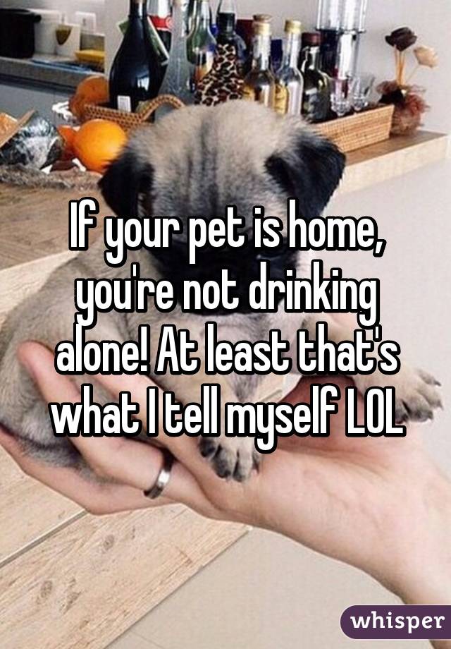 If your pet is home, you're not drinking alone! At least that's what I tell myself LOL