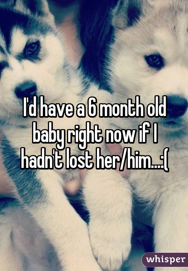 I'd have a 6 month old baby right now if I hadn't lost her/him...:(