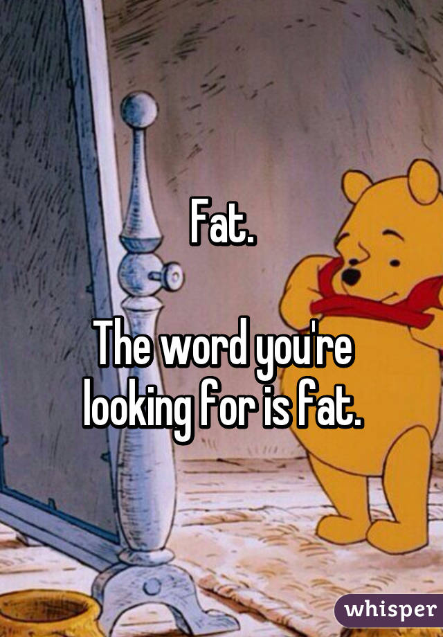 Fat.

The word you're looking for is fat.