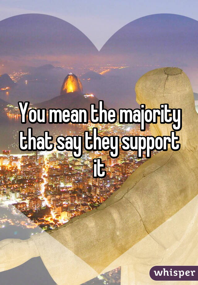 You mean the majority that say they support it