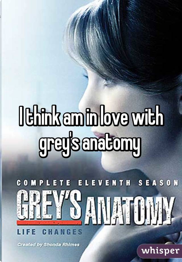 I think am in love with grey's anatomy 