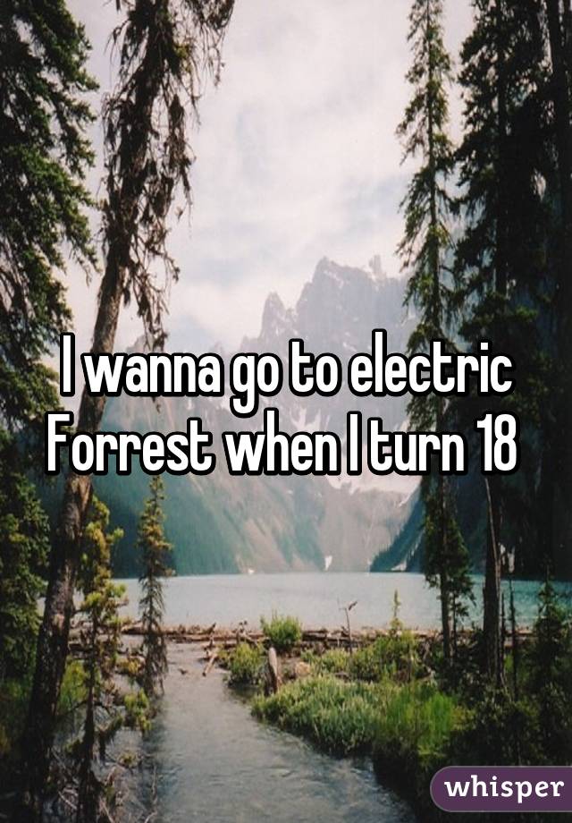 I wanna go to electric Forrest when I turn 18 