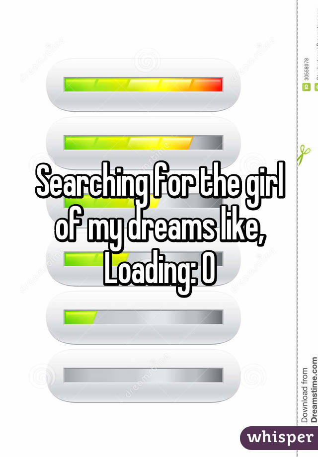 Searching for the girl of my dreams like, Loading: 0%