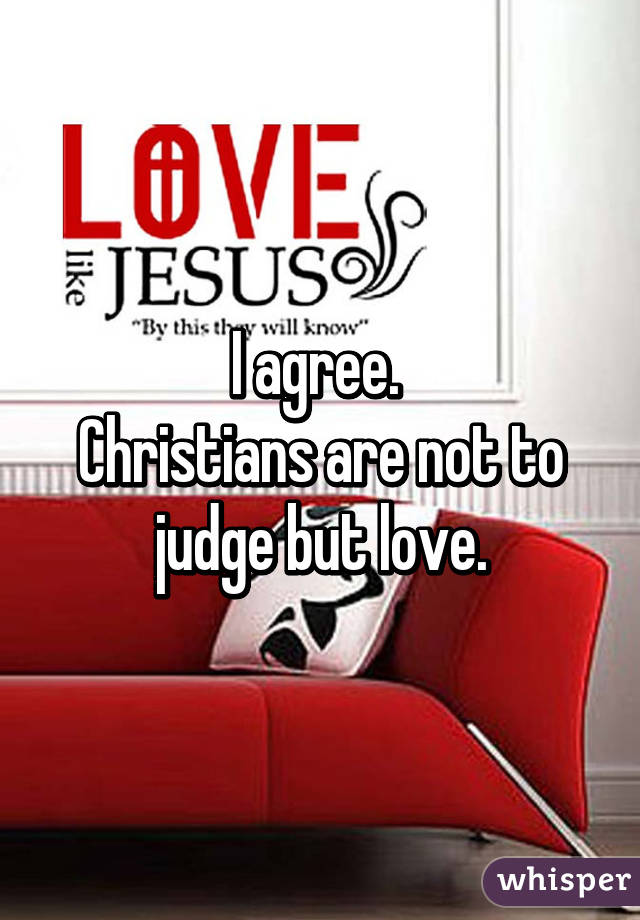 I agree. 
Christians are not to judge but love.