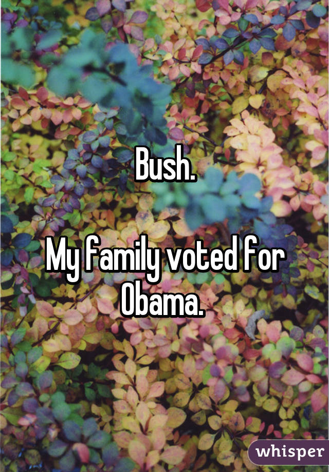 Bush.

My family voted for Obama. 