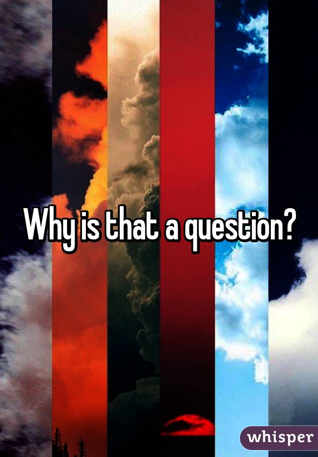 Why is that a question?