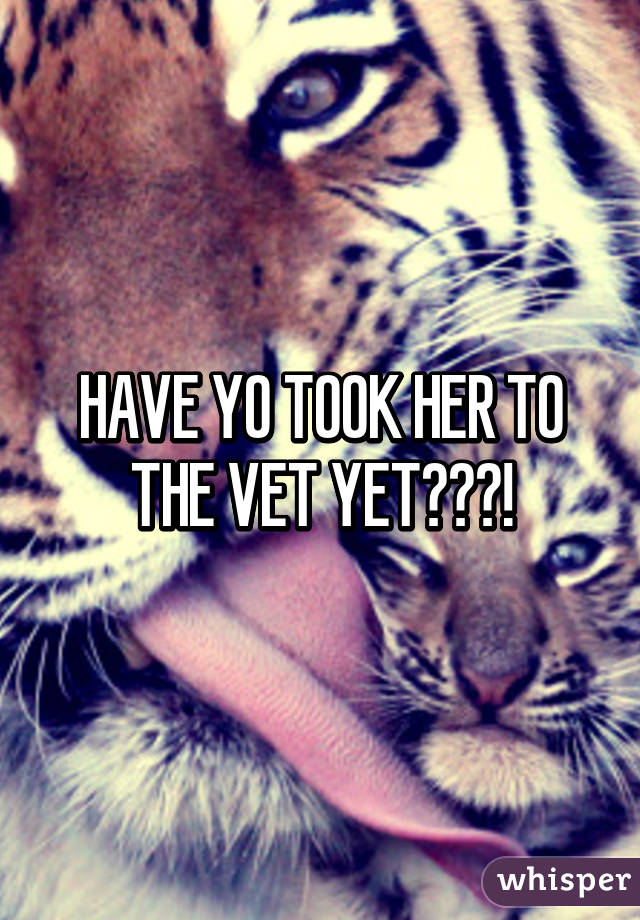 HAVE YO TOOK HER TO THE VET YET???!