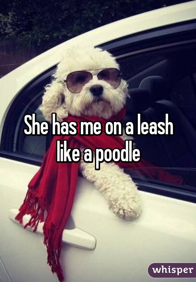 She has me on a leash like a poodle