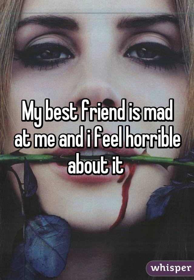My best friend is mad at me and i feel horrible about it 