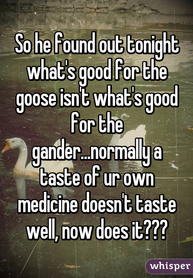 whats good for the goose is good for the gander
