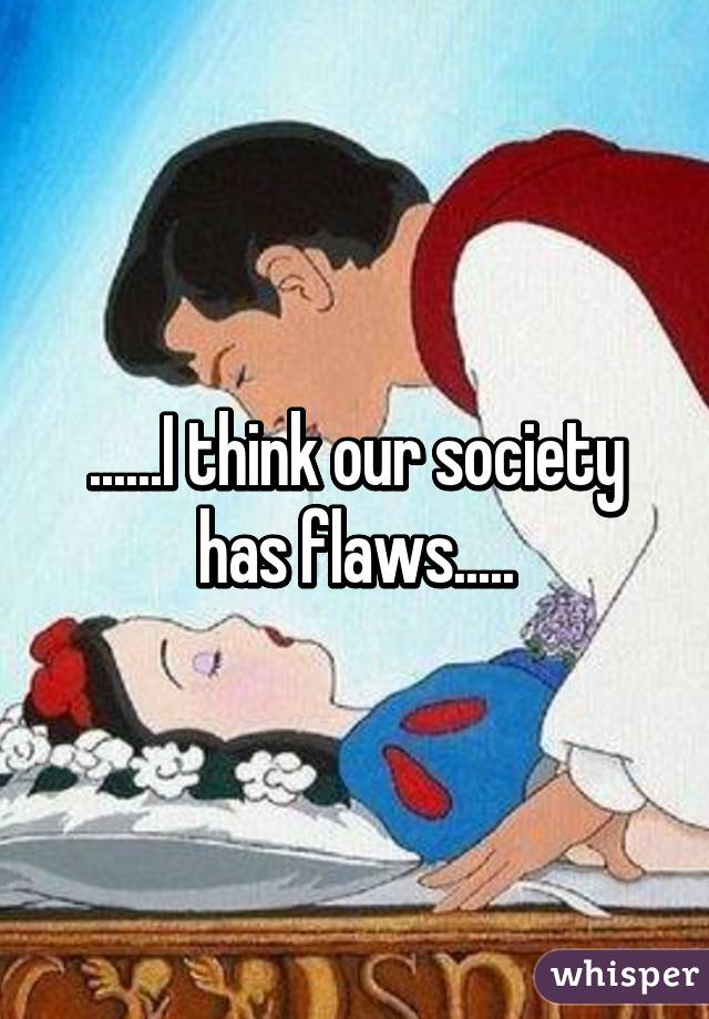 ......I think our society has flaws.....