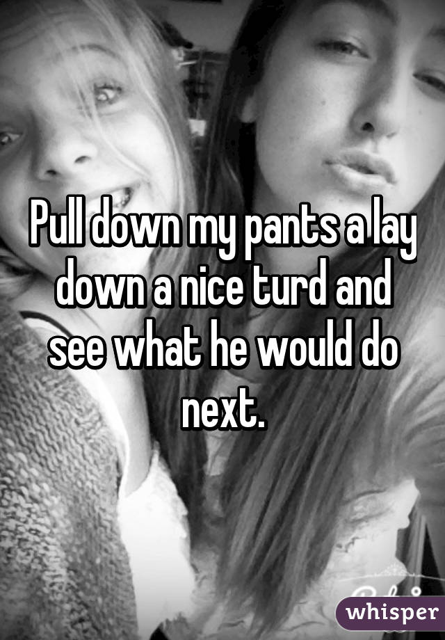 Pull down my pants a lay down a nice turd and see what he would do next.