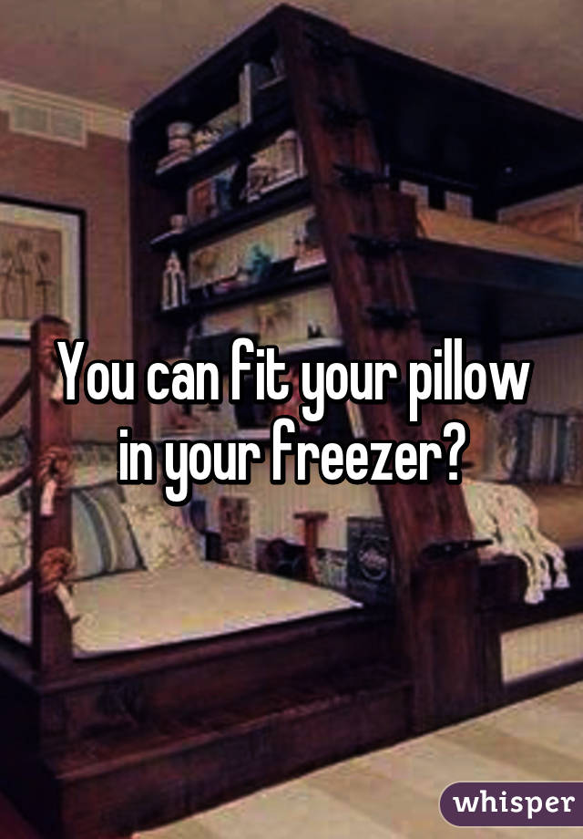 You can fit your pillow in your freezer?