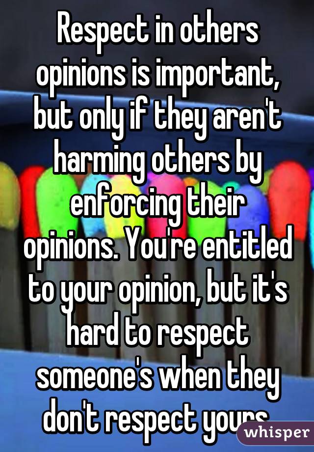 why is important to respect others