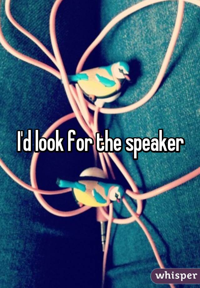 I'd look for the speaker