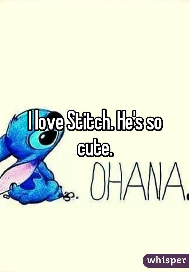 I love Stitch. He's so cute.