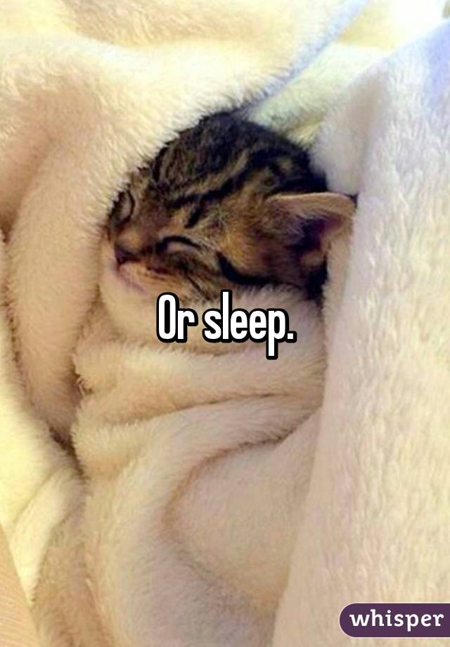 Or sleep.