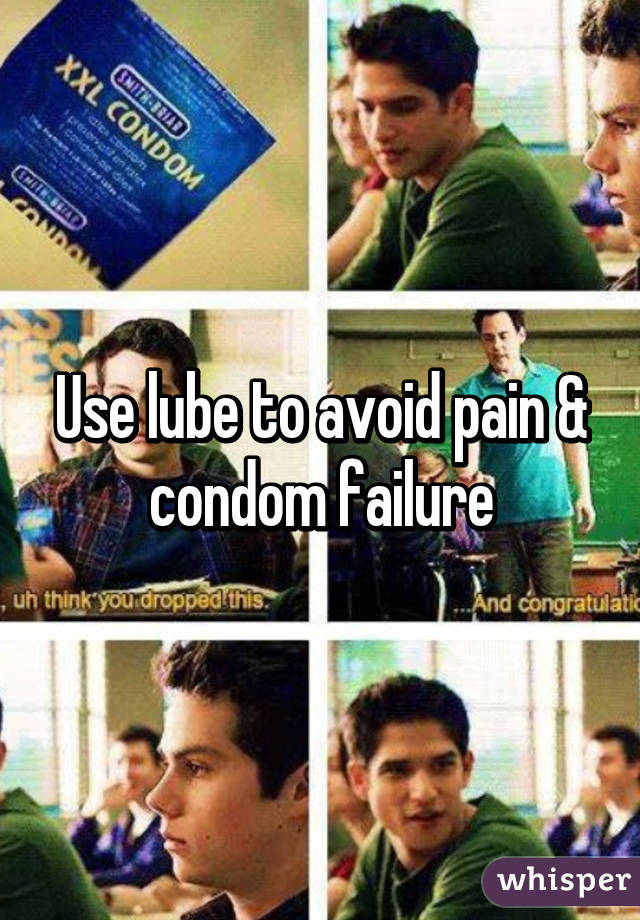 Use lube to avoid pain & condom failure