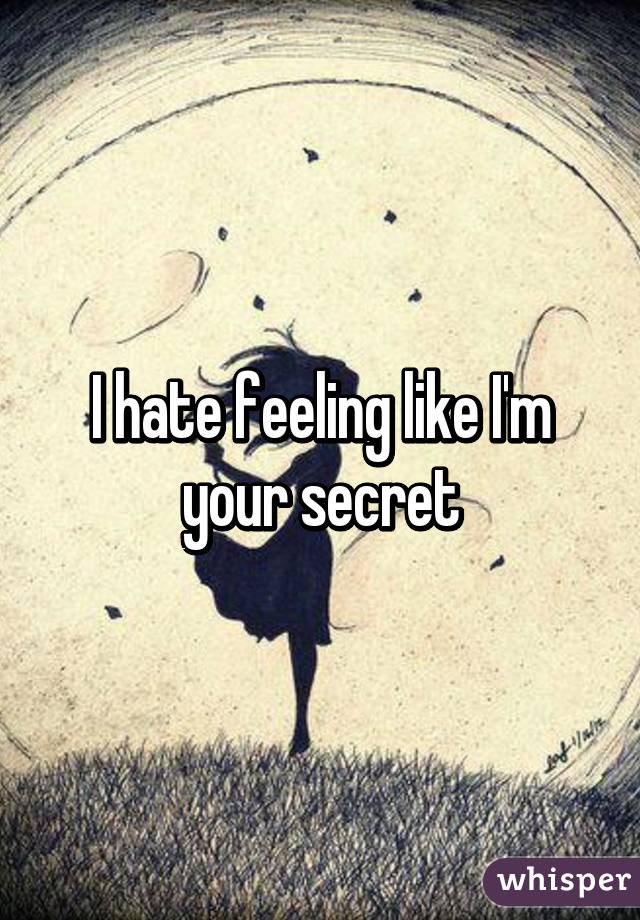 I hate feeling like I'm your secret