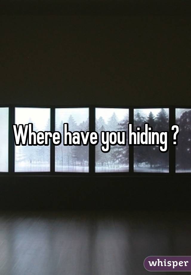 Where have you hiding 🙈