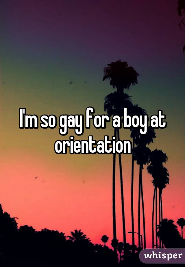 I'm so gay for a boy at orientation