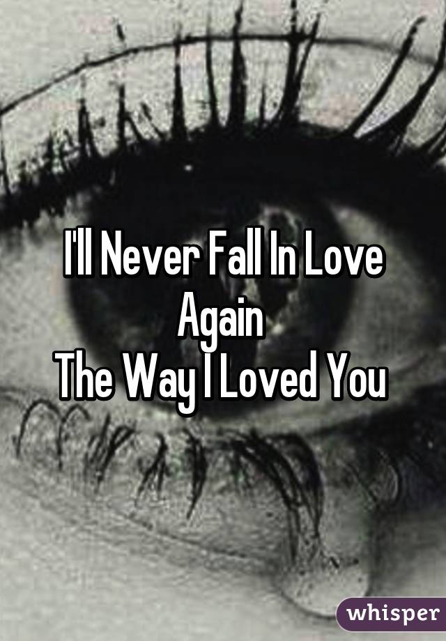 I'll Never Fall In Love Again 
The Way I Loved You 