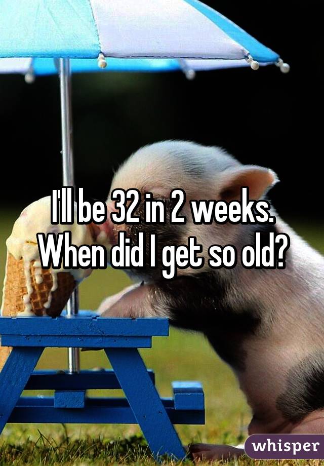 I'll be 32 in 2 weeks. When did I get so old?