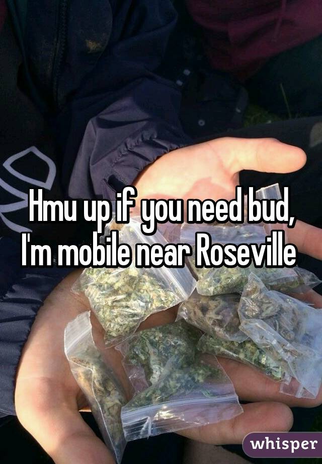 Hmu up if you need bud, I'm mobile near Roseville 