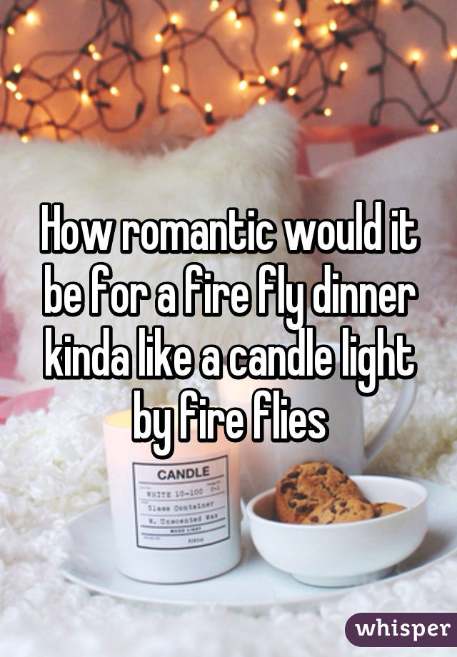 How romantic would it be for a fire fly dinner kinda like a candle light by fire flies