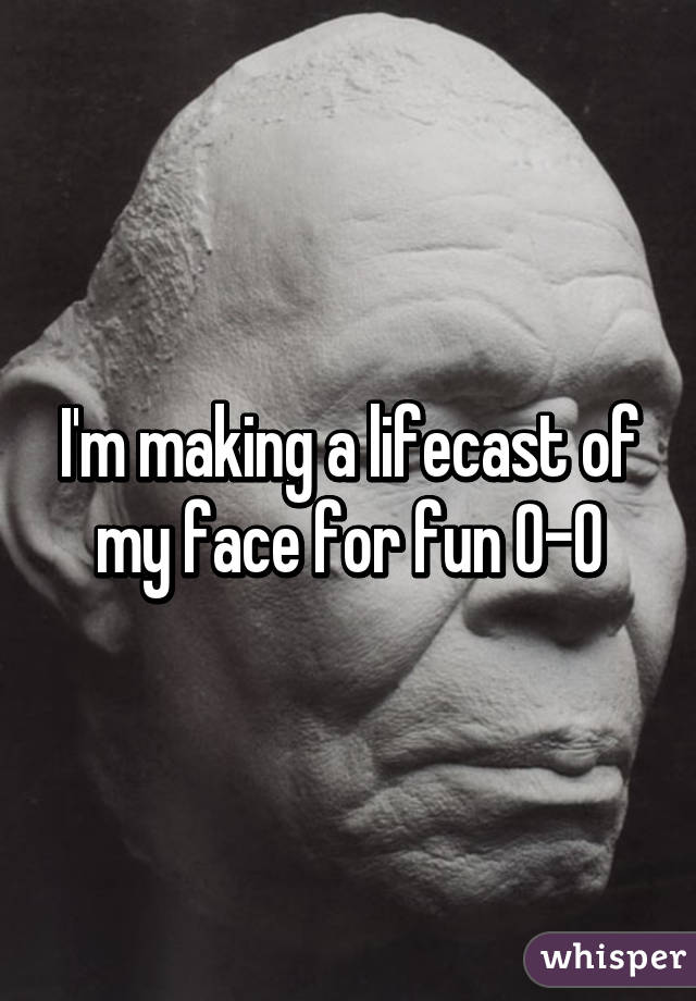 I'm making a lifecast of my face for fun 0-0